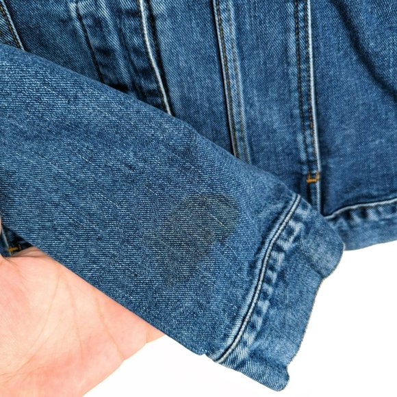 Eddie Bauer Jean Jacket M Medium Wash Button Down Denim Blue Classic 100% Cotton - Picture 5 of 11